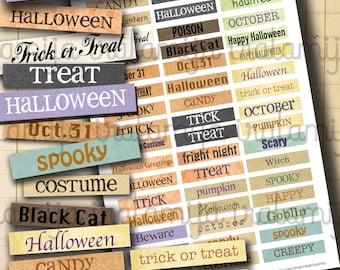 HALLOWEEN SENTIMENTS Digitaler download - Junk Journal - Gefühle - Halloween Wort - Ephemera Wörter / druckbare Wörter / Wörter / Junk Journal
