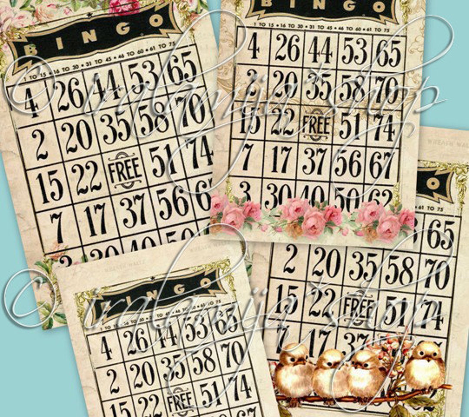 Printable Bingo Cards / BIG BINGO Cards / Printable Digital Etsy