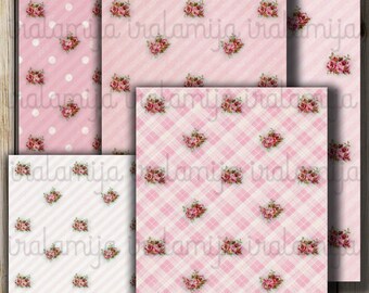 Valentine Paper / XOXO PAPER Scrapbook Paper / Digital Images printable download - Digital Paper / Valentine Paper / Scrapbook Junk Journal