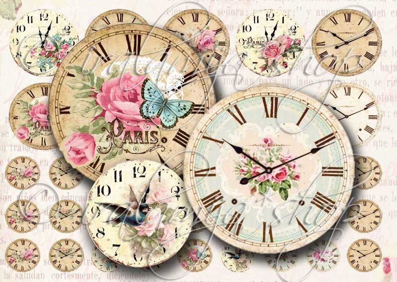 VINTAGE CLOCK Printable / Digital Images / Download /printable - Etsy