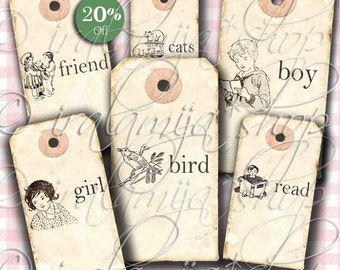 Printable Tags Vintage - Vintage Style Tags - Definition - Tags - Junk Journal - Scrapbook Tags - Tag - Shabby  Style Tags - Tags