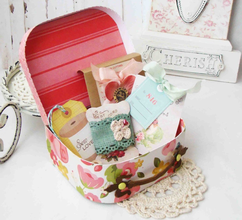 Suitcase Box / Embellishment Box / Handmade Box Set / Sewing Etsy