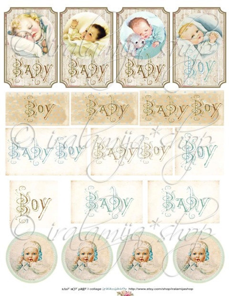 BABY BOY collage Digital Images printable download file image 3