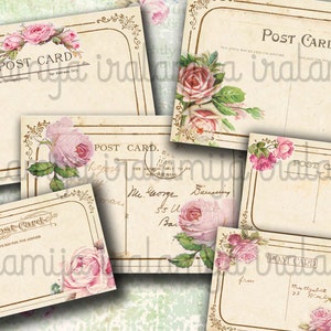 MINI-POSTKARTEN Druckbare digitale Bilder Download / Vintage Postkarten / Druckbare Postkarten / Scrapbook / Postkarten / Postkarte