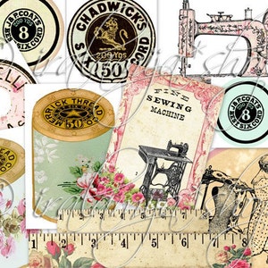 SEWING ROOM No.2 Collage Digital Images -printable download file-