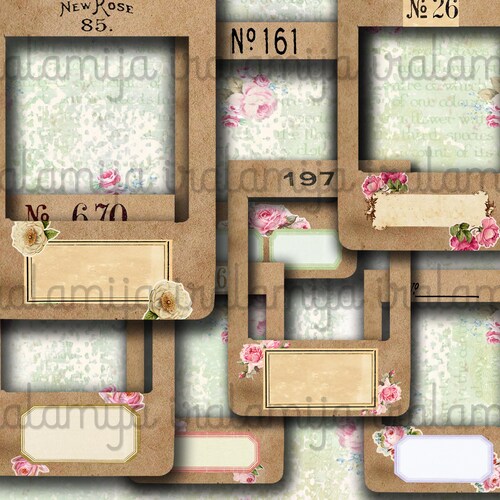 VINTAGE PHOTO FRAMES / Printable Photo Frames / Digital Images Etsy