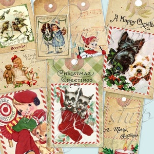 WONDERLAND TAgS collage Digital Images  -printable download file-