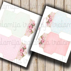 SHABBY MINIENVELOPPEN Digitale collageafbeeldingen - afdrukbaar downloadbestand Scrapbook afdrukbaar vel
