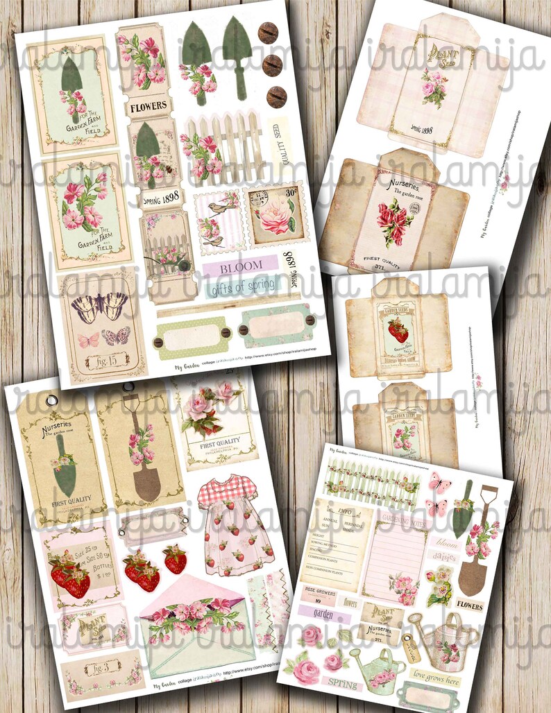 My GARDEN Junk Journal Kit Printable / Digital Images Garden Digital ...