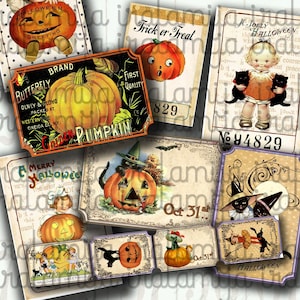 HALLOWEEN TICKETS Collage Digital Images -printable download file/ Halloween Tickets /Printable Tickets / Vintage Halloween/Printable Ticket