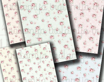 Printable Paper / PETITE FLOWERS backgrounds / Digital Images Scrapbook printable paper / Paper / Digital Paper / Floral paper / Tiny Roses