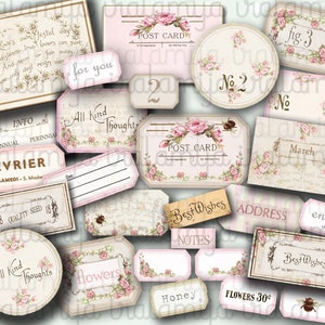Druckbare Etiketten - FRANZÖSISCHE GARTEN LABELS druckbare digitale Bilder - download-Datei Digital Collage Sheet Vintage Papier Scrapbook - Etiketten