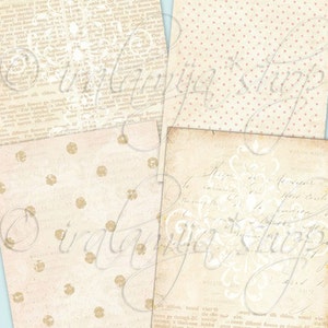 Planos de fundo NEUTRO Colagem de imagens digitais - arquivo para download para impressão - Folha de colagem digital Álbum de recortes de papel vintage
