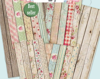 Druckbares Papier / SHABBY WOOD Collage Hintergründe / Druckbare digitale Bilder / druckbare Hintergründe / Holz Papier / Holz / Digitale Papiere