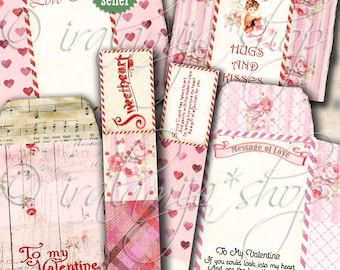 SOBRES DE SAN VALENTÍN Imágenes digitales imprimibles / Sobres del día de San Valentín / Sobres / San Valentín imprimibles / Etiquetas de San Valentín / San Valentín / Amor