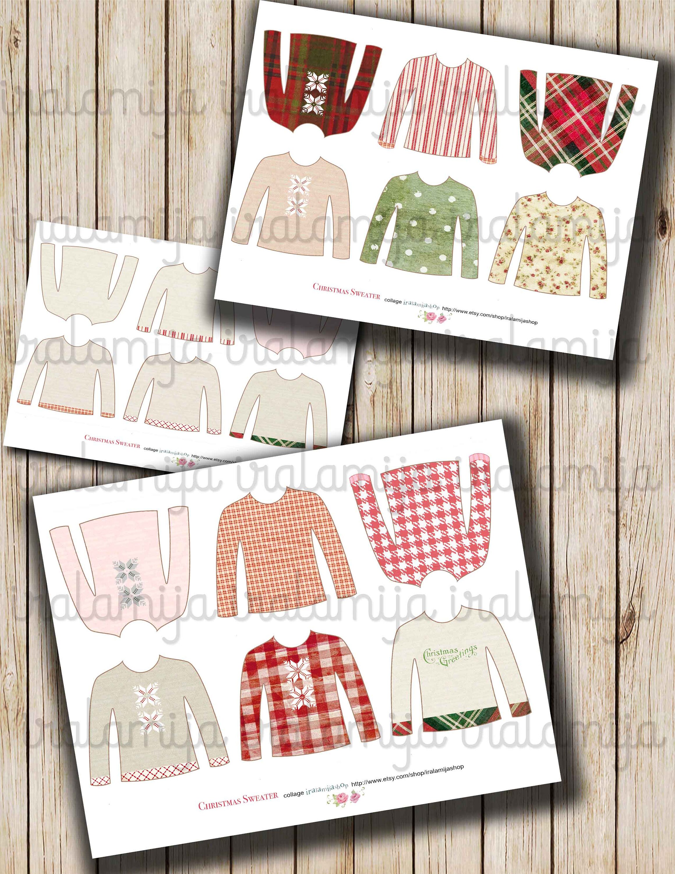 Papercraft Printable CHRISTMAS SWEATER/ Digital Images Printable Cut ...