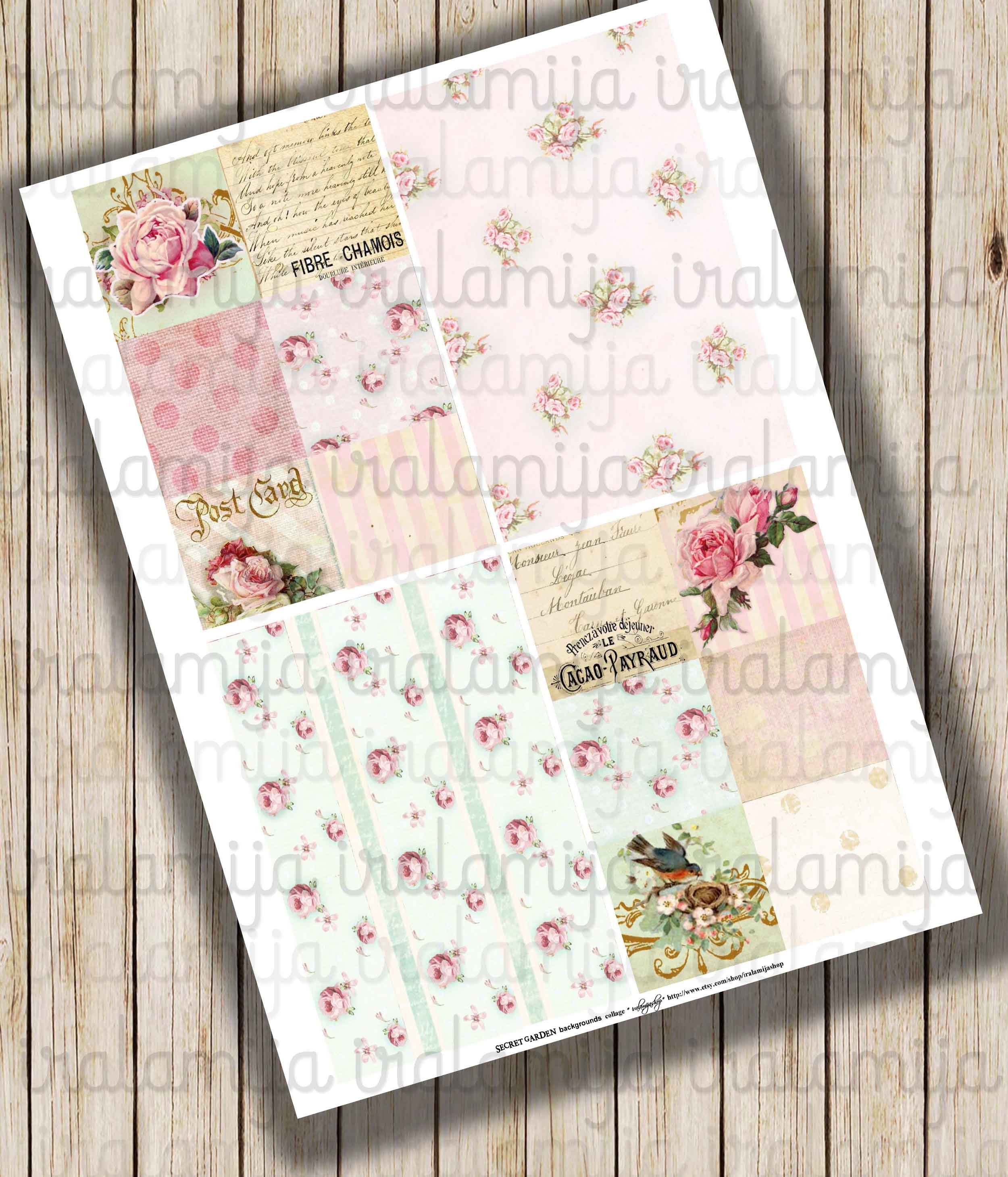 SECRET GARDEN Collage Digital Images printable Download File - Etsy
