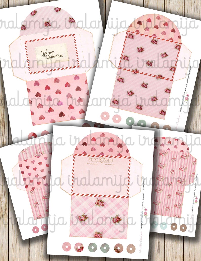 Be MINE ENVELOPES Printable Images / Valentines Day Envelopes/ Envelopes/ Valentine Printable / Valentine Tags / Valentines/ Junk Journal image 2