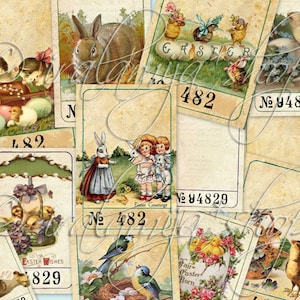 OSTER TICKETS Collage digitale Bilder - printable Download Datei -