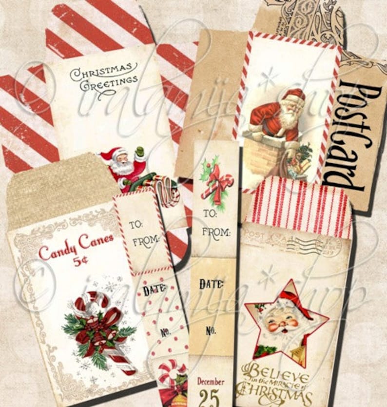 Printable Christmas Envelopes / CHRISTMAS ENVELOPES / Printable Digital Images printable Envelopes / Christmas Images / Christmas / Santa image 6