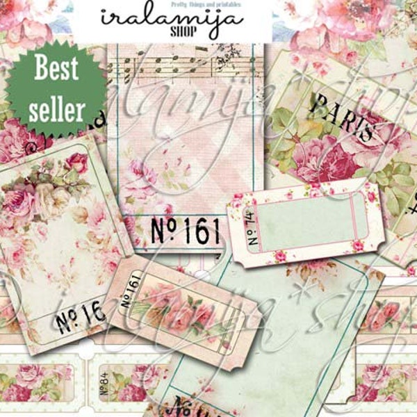 SHABBY TICKETS Printable Digital Images -printable download / Tickets /Vintage Tickets/ Scrapbook/Tickets / printable Ticket / Shabby Ticket