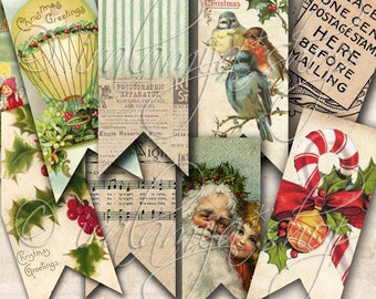 Printable Christmas Banners / REJOICE BANNERS Collage Digital Images -printable download file-