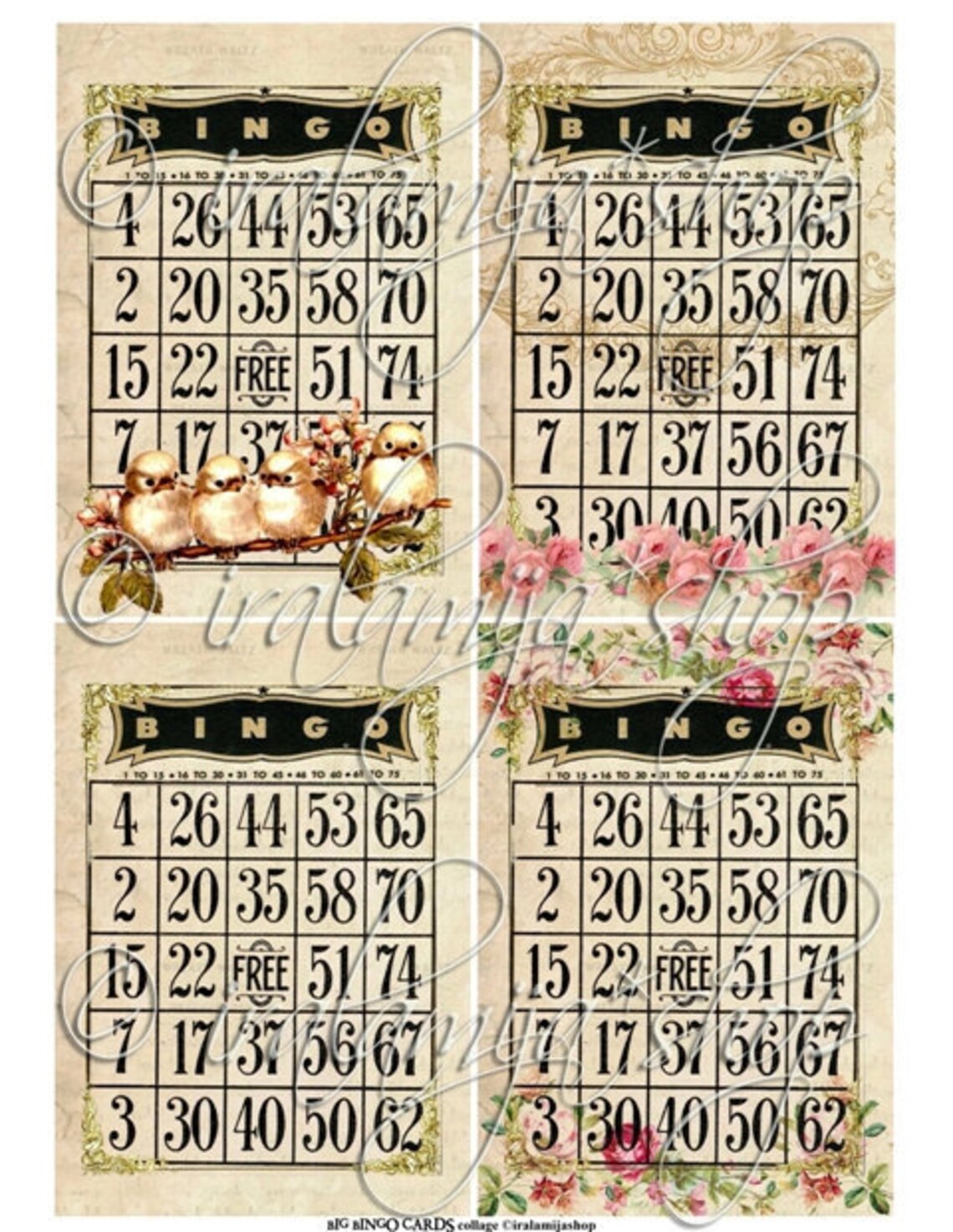 Printable Bingo Cards / BIG BINGO Cards / Printable Digital Etsy
