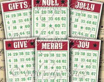 Printable Christmas Bingo Cards / NOEL BINGO CARdS Collage / Christmas Bingo Images / Christmas printable Bingo cards / Christmas Bingo Card