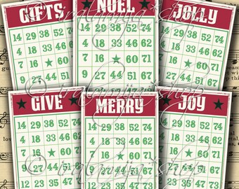 Printable Christmas Bingo Cards / NOEL BINGO CARdS Collage / Christmas Bingo Images / Christmas printable Bingo cards / Christmas Bingo Card