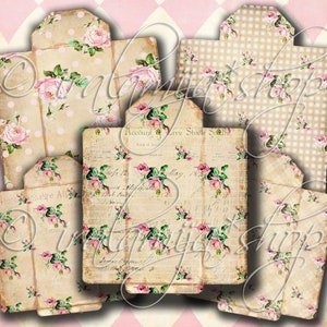 SOBRES Vintage / Sobres Vintage con Rosas / Sobres con Imágenes Digitales / Sobres para Imprimir / Sobres Grandes / Diarios de Apuntes / Florales