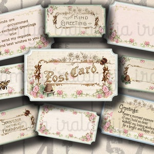 Druckbare Tickets - FREUNDSCHAFTSTICKETS druckbare digitale Bilder - Download-Datei Digital Collage Sheet Vintage Paper Scrapbook - Tickets