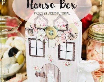 House Box TUTORIAL, DIY House Box, Mini Box, Handmade Paper Boxes, Paper Box Tutorial, Box Paper, Box, Boxes, Handmade Box, House