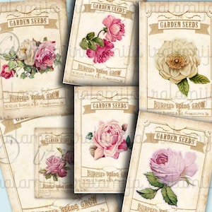 GARTEN SAMEN Collage Digitalbilder - druckbare Download-Datei / Blumen / druckbare Blumensamen / druckbare Samenpakete / Samenpakete