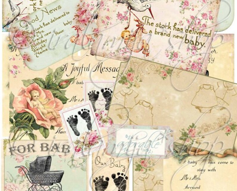 DARLING BABY collage Digital Images printable download file image 1