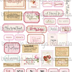 VALENTINE LABELS Printable Digital Images printable download /Antique Valentines Day Printable / valentines Day / Valentines / Valentine image 4