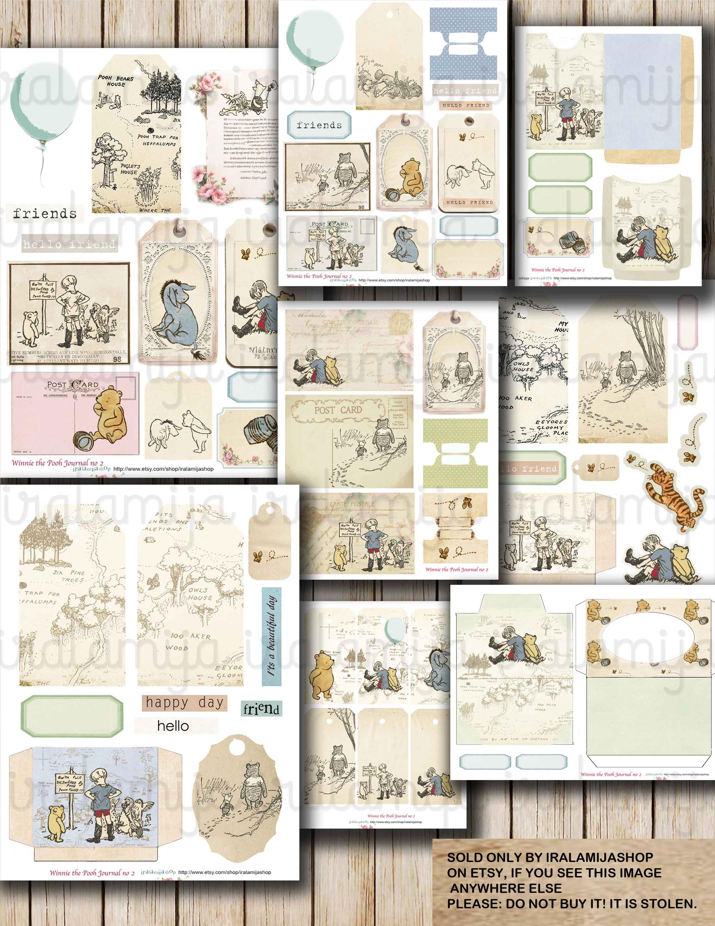 Winnie the Pooh Junk Journal Kit , Printable Vintage Pooh Ephemera ...