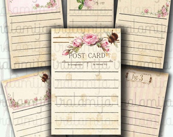 FRENCH GARDEN JOURNALING CaRDS / Printable Cards / Digital Images / Junk Journal Printables / printable download / Scrapbook paper / Journal
