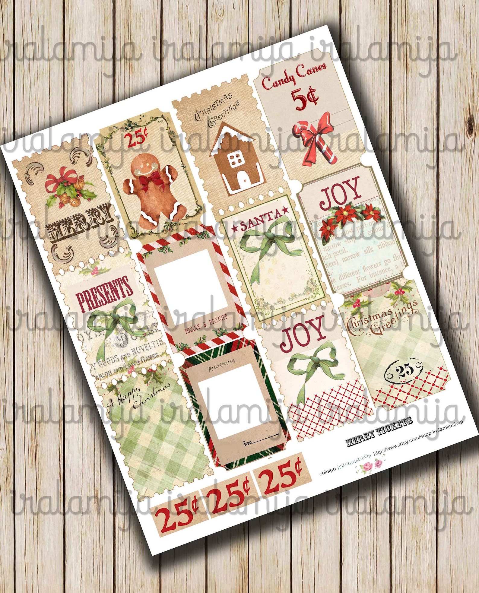 Printable Tickets /MERRY CHRISTMAS Tickets / Digital Downloads - Etsy