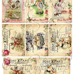 EASTER POSTCARdS Collage Digital Images printable download file/ Easter/ Postcards / Printable Easter Images / Easter Printables / Easter image 2