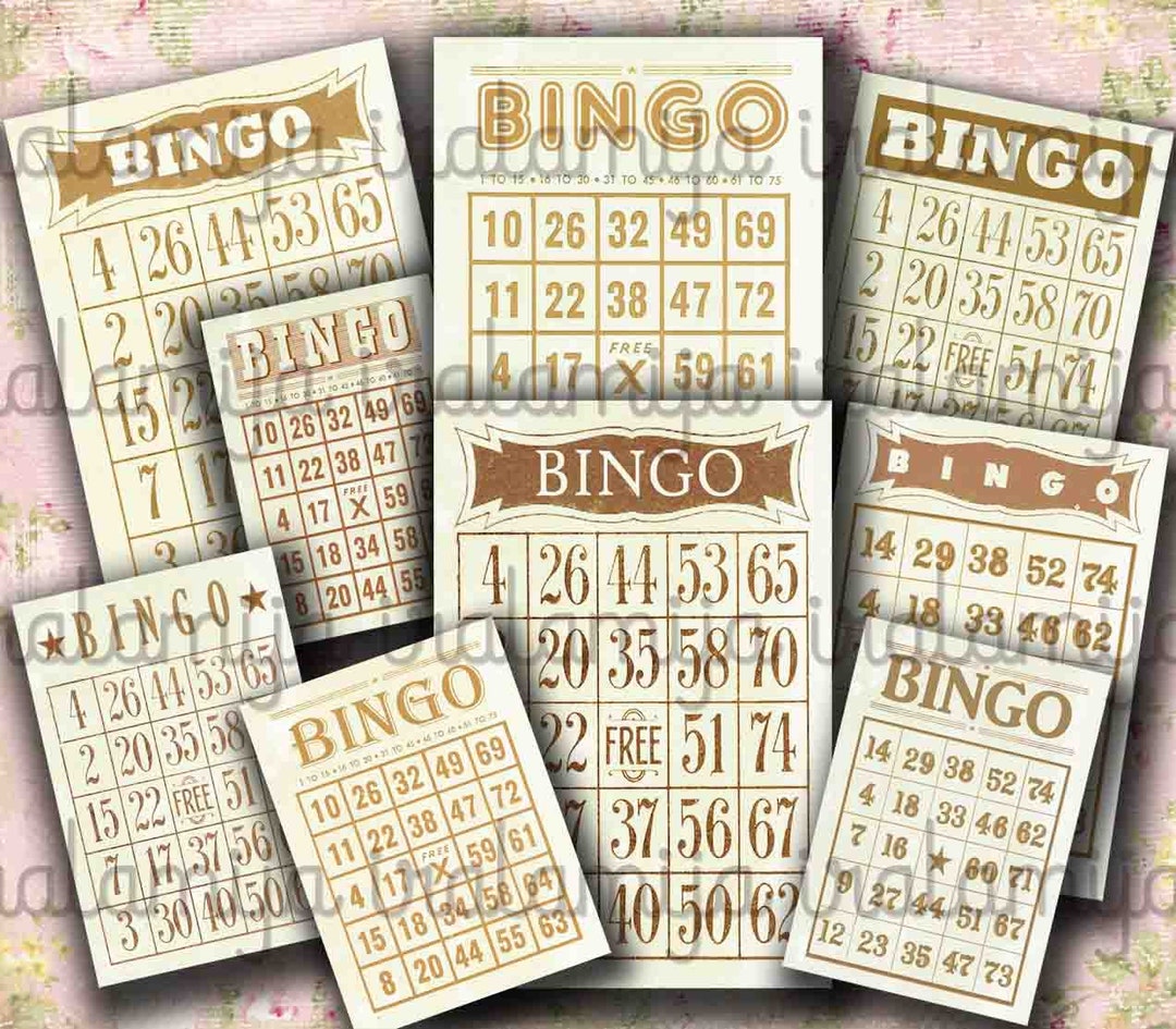 Printable Bingo Cards - VINTAGE BINGO CARDS / Vintage Bingo Cards ...