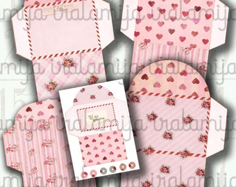 Sobres Be MINE Imágenes imprimibles / Sobres del día de San Valentín / Sobres / Imprimibles de San Valentín / Etiquetas de San Valentín / San Valentín / Diario basura