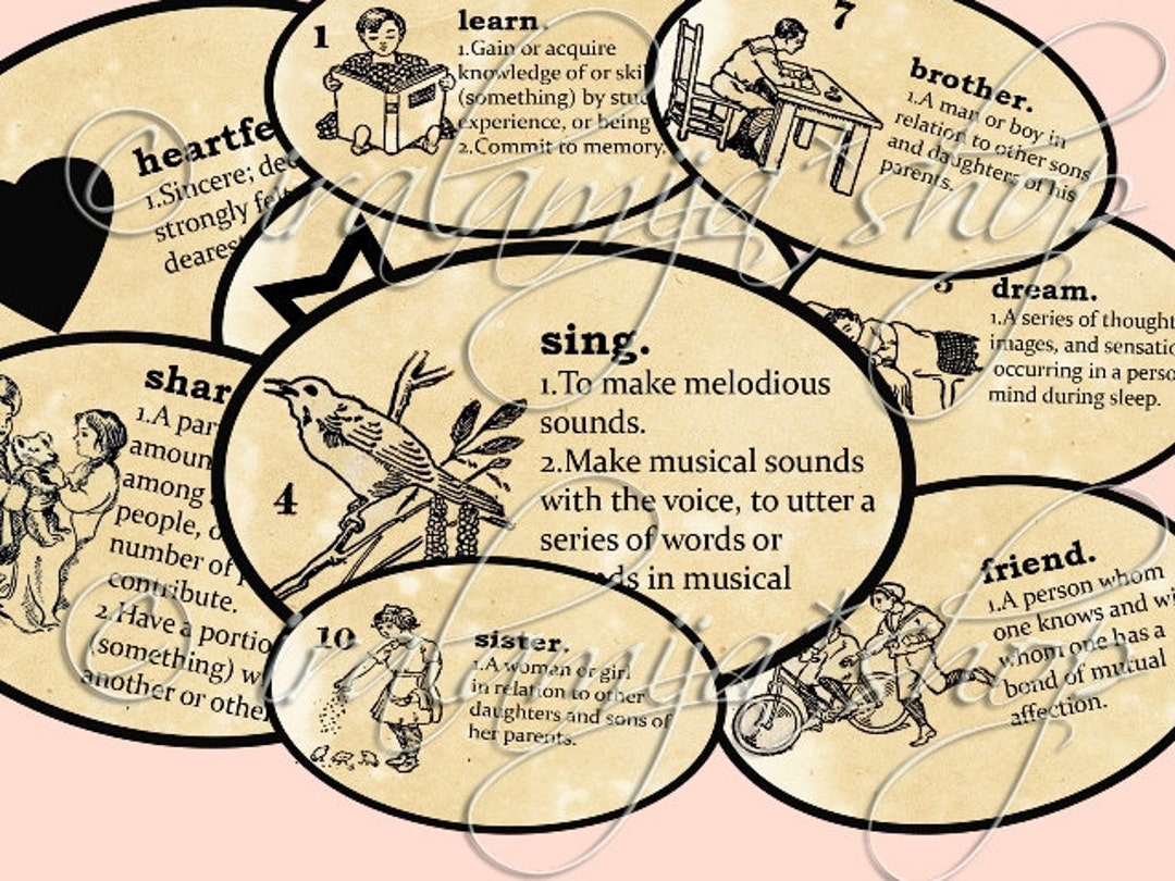 Printable Labels / DEFINITION LABELS / Printable Digital Images