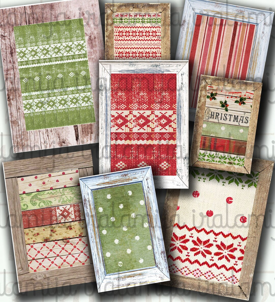 Christmas Wood Frames Digital Christmas Frames Digital Download