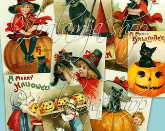 SPOOKY - Collage Digital Images -printable download file-