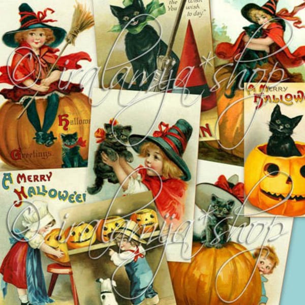 SPOOKY - Collage Digital Images -printable download file-