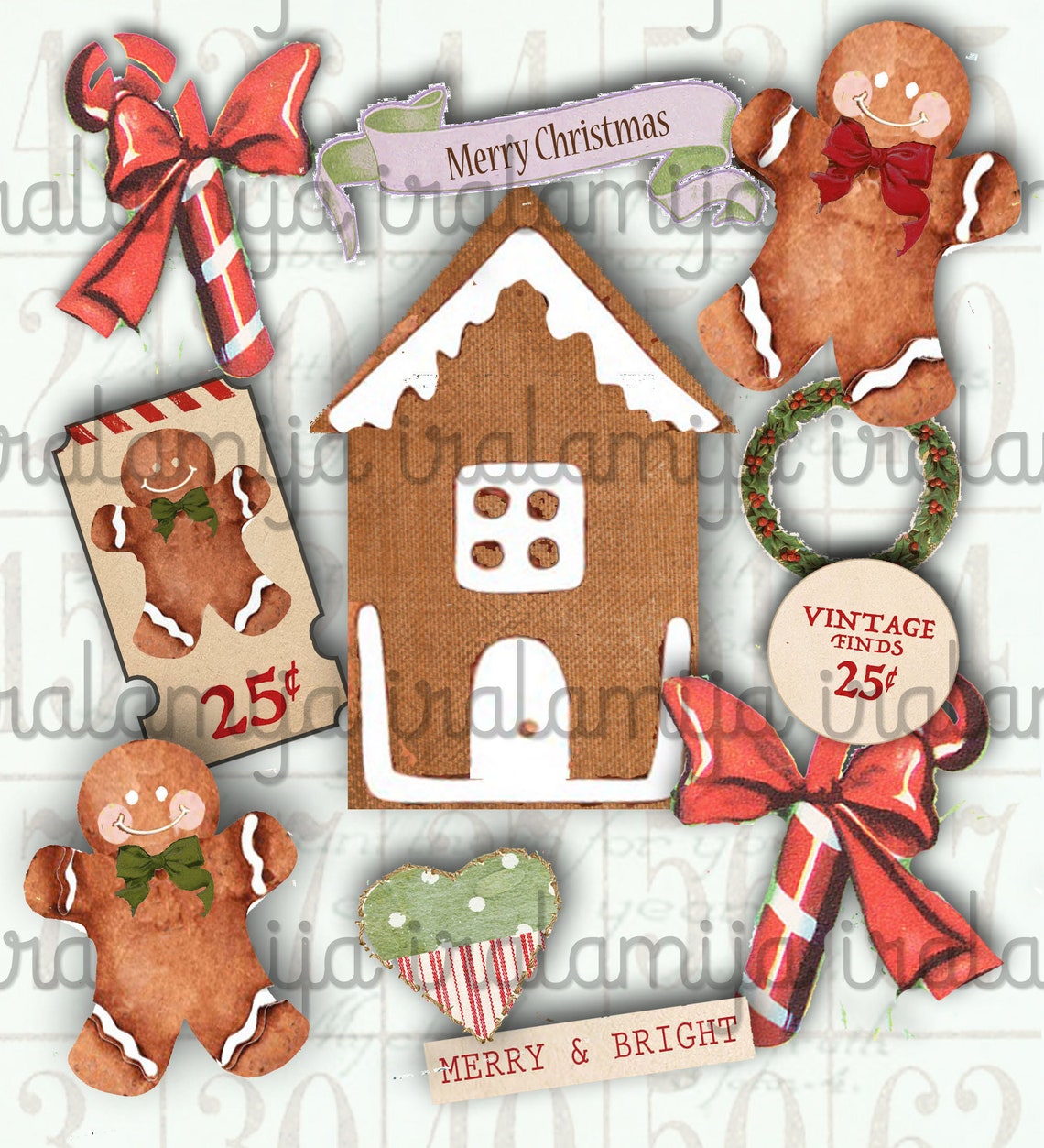 GINGERBREAD Cut Outs Printable Images /printable Download / - Etsy