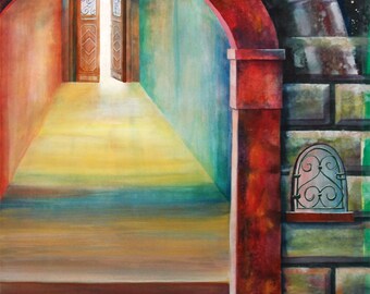 Esto también pasará - acuarela original - sin marco, 40 x 60 pulgadas