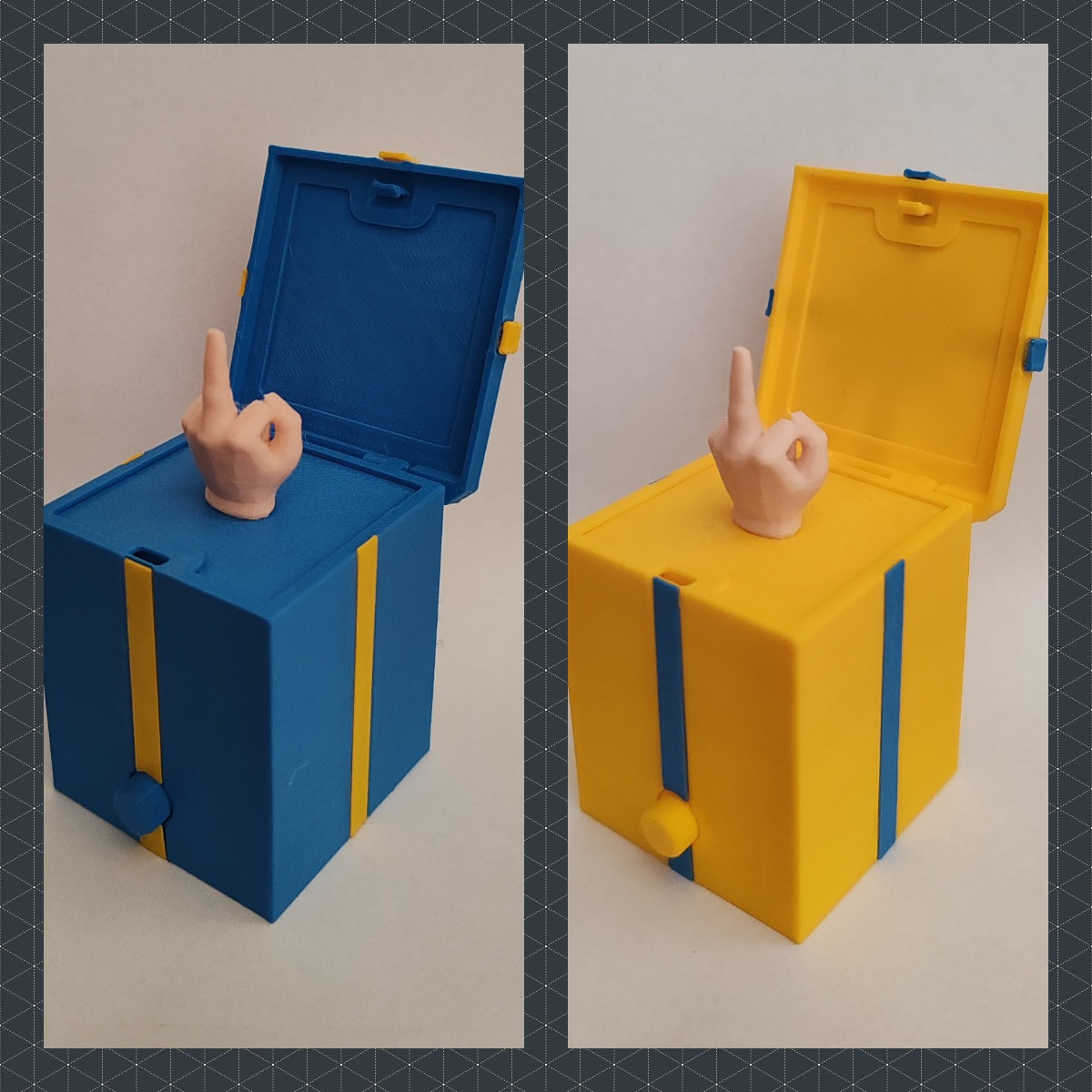 Middle Finger Prank Box - Spring-Loaded Gag Gift For Office Pranks & Parties