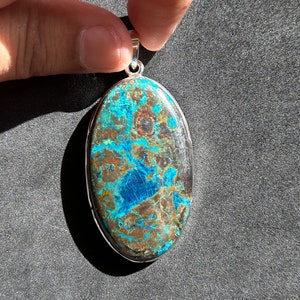 Chrysocolla Azurite Pendant 925 Sterling Silver