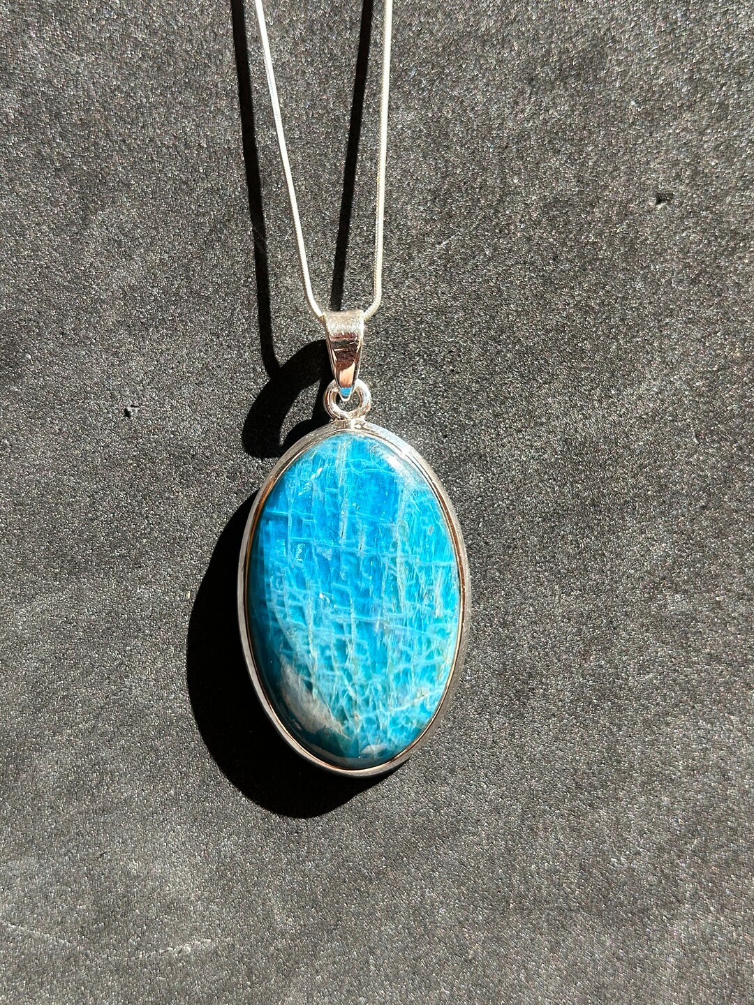 Sterling Silver Apatite Oval Pendant main image 0